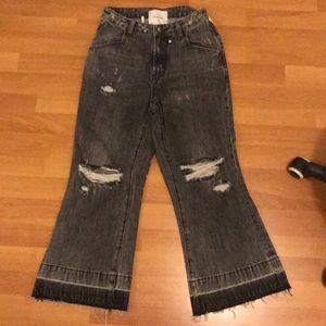 One teaspoon crop kick flare jeans